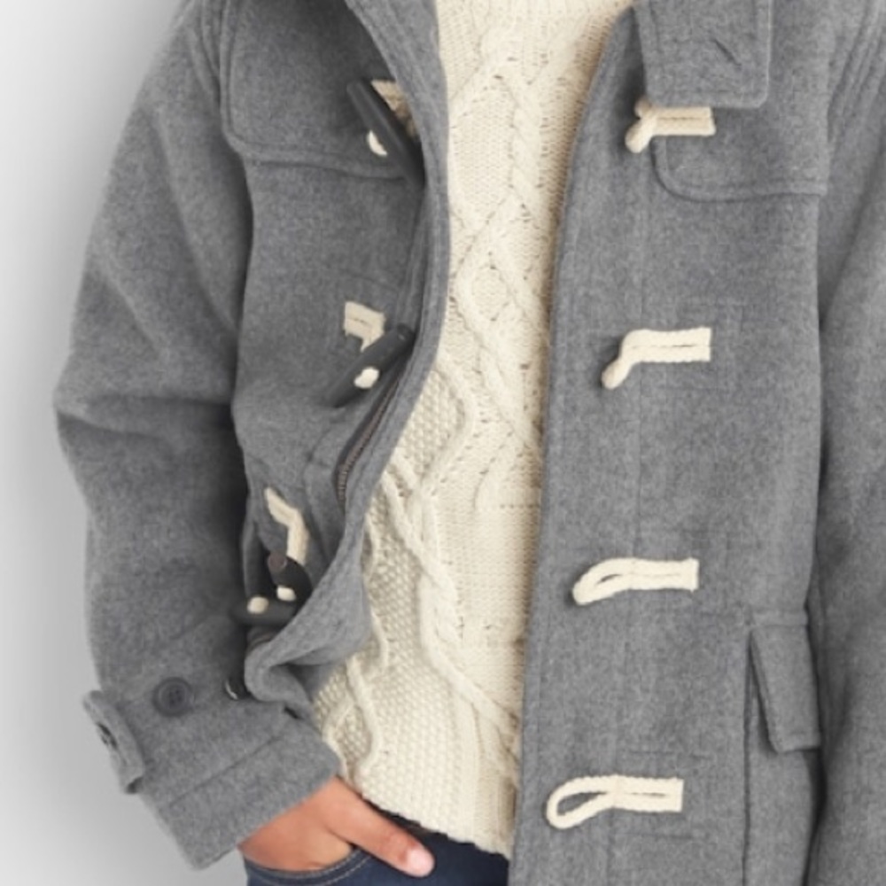 Gap Wool duffle Coat Gray/M Husky - Picture 2 of 6